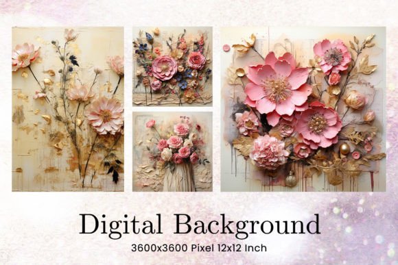 3D Pink Flower Backgrounds: Digital Wall Art for Designers