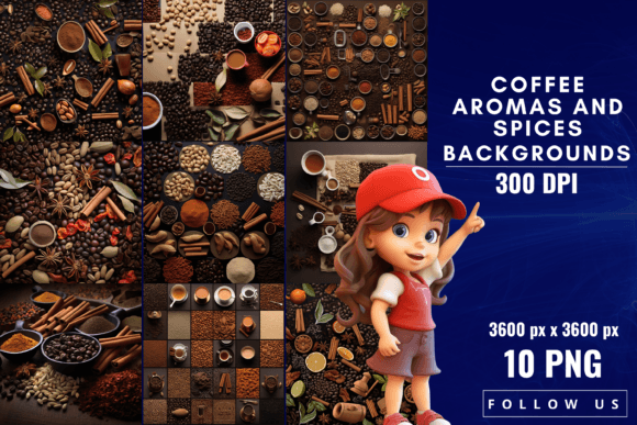 Aromatic Visuals: Coffee & Spice Design Backgrounds