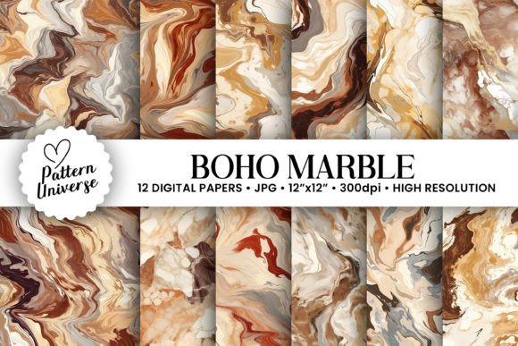 Boho Marble Seamless Backgrounds for Modern Creators