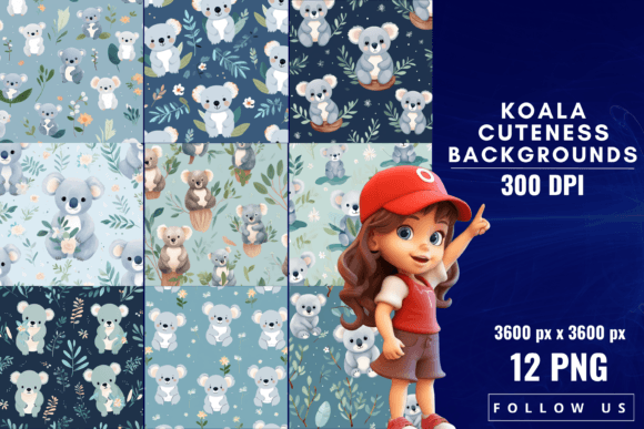 Bring Charm to Your Projects with Koala Cuteness Pattern Backgrounds