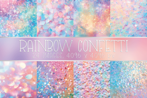 Bring Joyful Energy to Projects with Rainbow Pastel Confetti Backgrounds