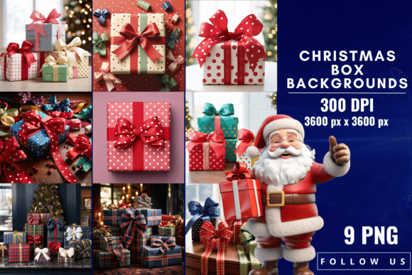 Christmas Box Backgrounds: Festive Digital Assets for Your Projects