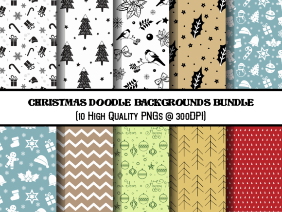 Christmas Doodle Backgrounds: A Festive Design Toolkit