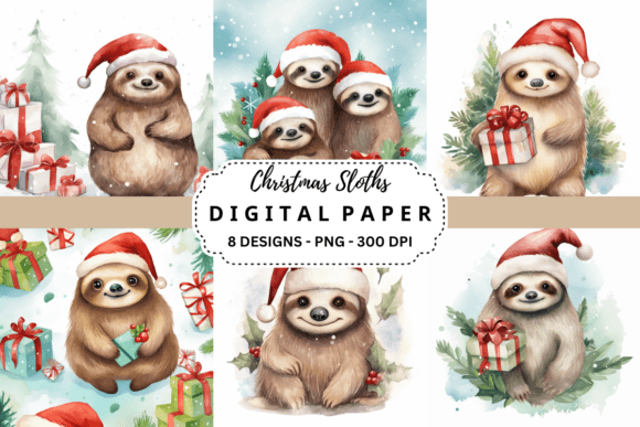Christmas Sloths Backgrounds: A Festive & Whimsical Design Toolkit