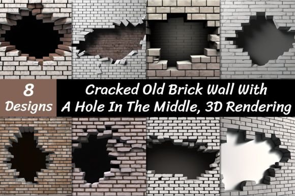 Cracked Old Brick Wall Backgrounds: Raw Texture for Real Design