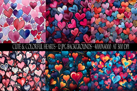 Cute and Colorful Heart Backgrounds: A Designer's Go-To Asset