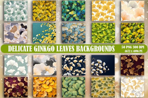Delicate Ginkgo Leaves Backgrounds for Elegant Design