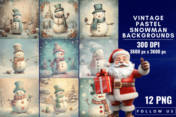 Designing Winter Magic with Vintage Pastel Snowman Backgrounds