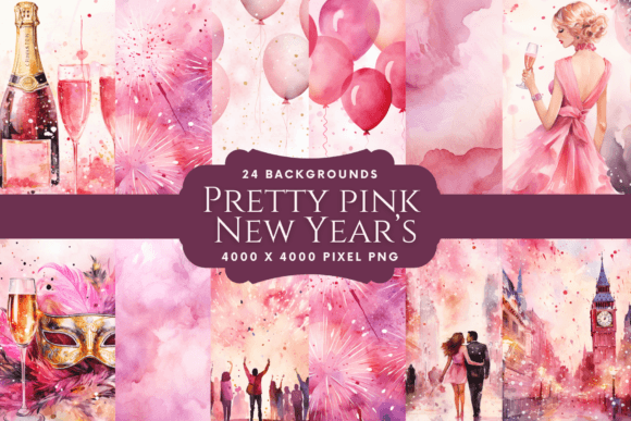 Elevate Your Projects with Pretty Pink New Year's Backgrounds