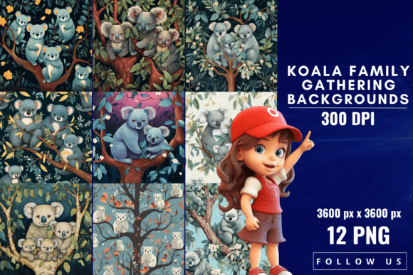 Koala Family Gathering Backgrounds: Designing with Heart