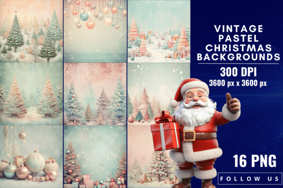 Timeless Charm with Vintage Pastel Christmas Backgrounds