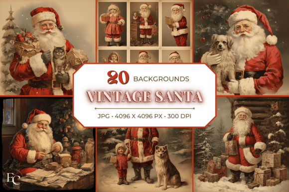 Timeless Holiday Charm: Vintage Santa Christmas Backgrounds
