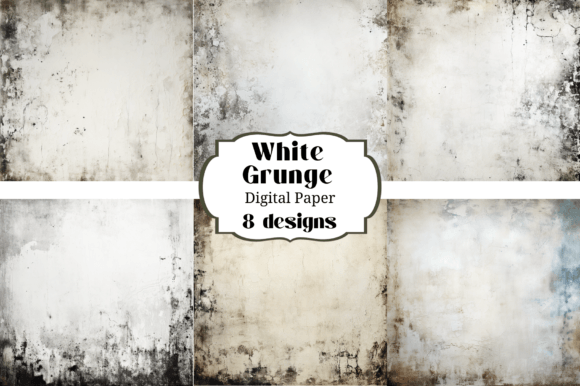 White Grunge Textured Worn Backgrounds for Design Projects